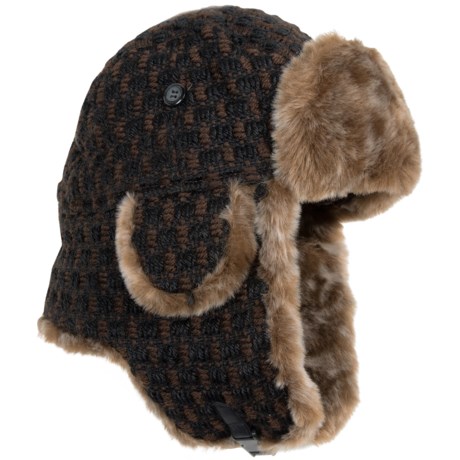50%OFF その他のメンズ帽子 Auclair質感アビエイターハット - フェイクファートリム（男女） Auclair Textured Aviator Hat - Faux-Fur Trim (For Men and Women)